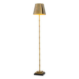 Eichholtz Seraphina Floor Lamp Vintage Brass Finish Black Granite Base - Floor Lamp Seraphina