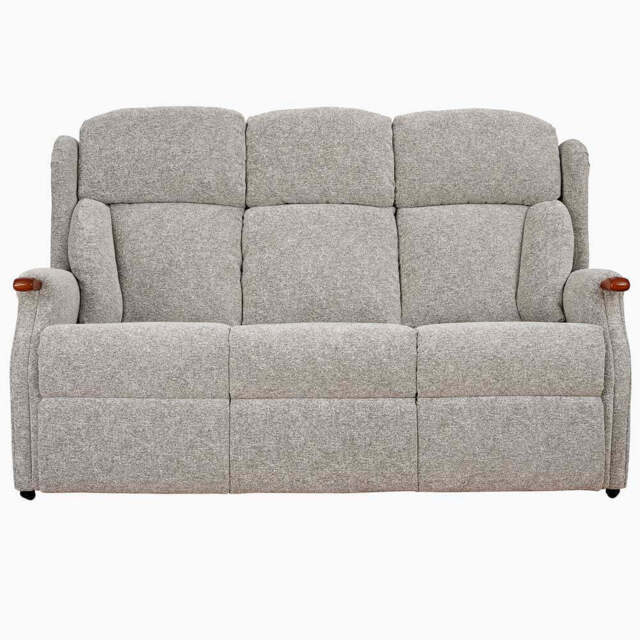 Canterbury 3 Seater Sofa - Fixed 3 Seater Leather - Natural Knuckle / Lena Pewter - image 1