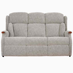 Canterbury 3 Seater Sofa - Fixed 3 Seater Leather - Natural Knuckle / Lena Pewter