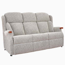 Canterbury 3 Seater Sofa - Fixed 3 Seater Leather - Natural Knuckle / Lena Pewter - thumbnail 2
