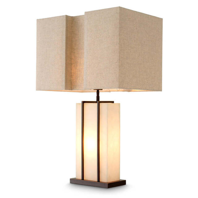 Eichholtz Graham Table Lamp Bronze Highlight Finish Alabaster - Table Lamp Graham - image 1
