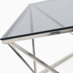 Pisa Coffee Table - Coffee Table Smoked Glass / Stainless Steel - thumbnail 5