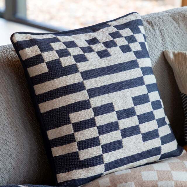 Lohko Woven Black Cushion - Lohko Woven Cushion Ink 45CM - image 1