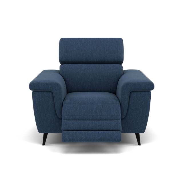 Sparta Recliner Armchair - Chair W/ Power Recliner W/ Ratchet Headrest Fabric - Power with Manual Headrest - KB-1290-UK Amigo Navy - image 1