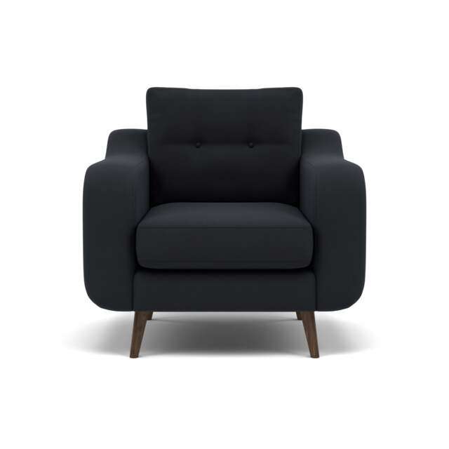 Phoebe Armchair - Chair Grade B - Plush Velvet Charcoal / American Walnut - image 1