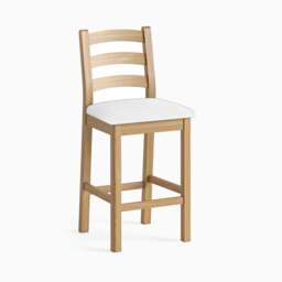 Navarre Bar Stool - Bar Stool Oak / Grey Fabric - Grey - thumbnail 3