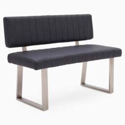 Alpha Bench - Side Bench Dark Grey Leather Look - Dark Grey Faux Leather - thumbnail 2
