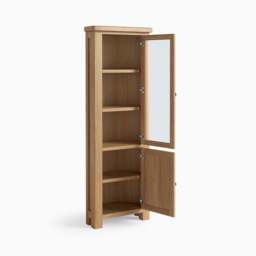 Navarre Corner Display Cabinet - Corner Display Cabinet Oak / Oak Veneer - thumbnail 3