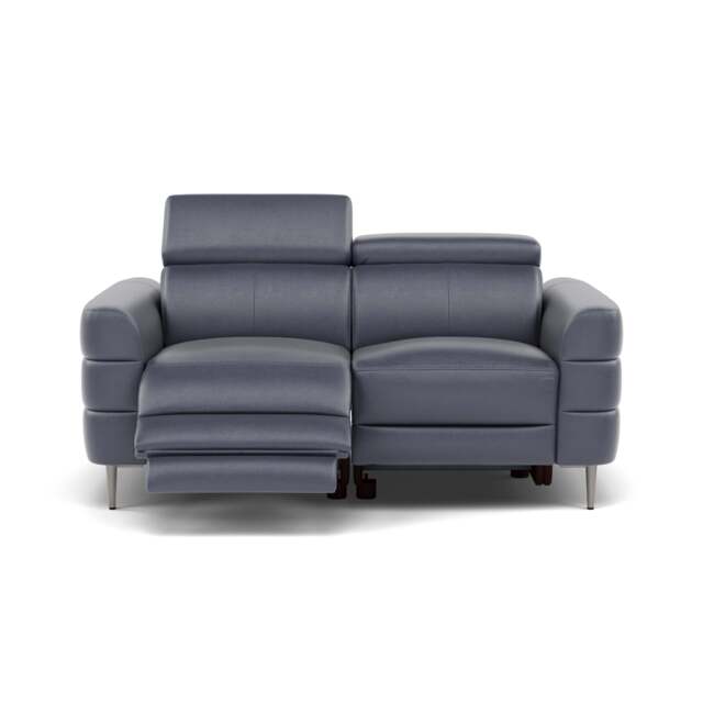 Hoy 2 Seater Recliner Sofa - 2 Str W/ 2 Power Recliner W/ 2 Manual Headrest Cat NL/O - Power with Manual Headrest - NL5100 New York Dark Blue - image 1