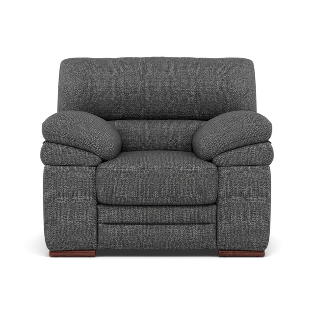 Gino Armchair - Armchair F8 - Hopsack Charcoal 70006 / Wooden Feet - image 1