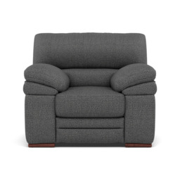 Gino Armchair - Armchair F8 - Hopsack Charcoal 70006 / Wooden Feet - thumbnail 1