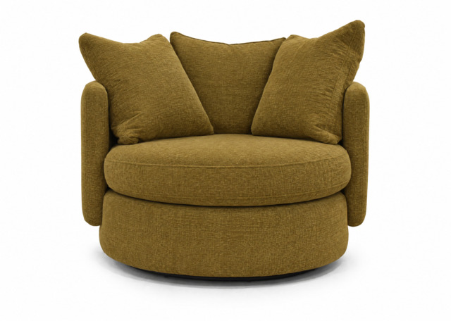 Vogue Williams Piccadilly Large Swivel Chair - Large Swivel Chair Matt Chenille - Matt Chenille Old Gold - image 1