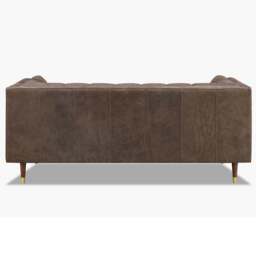 Cassia 3 Seater Sofa - 3 Seater Sofa Voyager Leather - Feet: 178mm Brass Tipped Legs Grey Oak / VOYAGER Y-1781 Single Malt - thumbnail 5