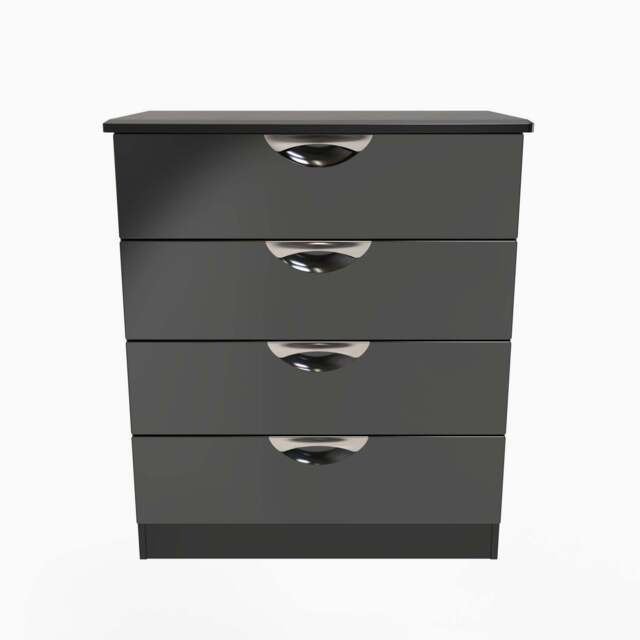 Colton 4 Drawer Deep Chest - 4 Drawer Deep Chest - BGBM - Black Gloss & Black - image 1