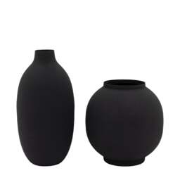 Zia Vase Black Assorted Set Of 2 - DHD Zia Vase Black 2Pk - thumbnail 3