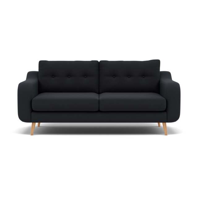 Phoebe 3 Seater Sofa - Large Sofa Standard Back Grade B - Plush Velvet Charcoal / Natural - image 1