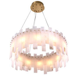 Eichholtz Pizzorni Chandelier Antique Brass Finish and Alabaster - Chandelier Pizzorni - thumbnail 6