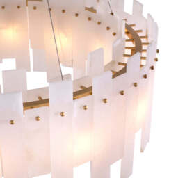 Eichholtz Pizzorni Chandelier Antique Brass Finish and Alabaster - Chandelier Pizzorni - thumbnail 9