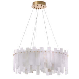 Eichholtz Pizzorni Chandelier Antique Brass Finish and Alabaster - Chandelier Pizzorni - thumbnail 7