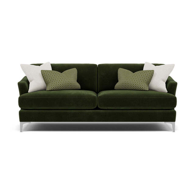 Tulip 3 Seater Sofa - 3 Seater Sofa Fabric - Pillow Pack 1 / Brushed Chrome - image 1
