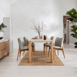 Axis 140cm Dining Table - 140cm Dining Table Travertine Effect / Oak - thumbnail 2