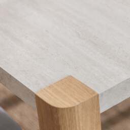 Axis 140cm Dining Table - 140cm Dining Table Travertine Effect / Oak - thumbnail 4