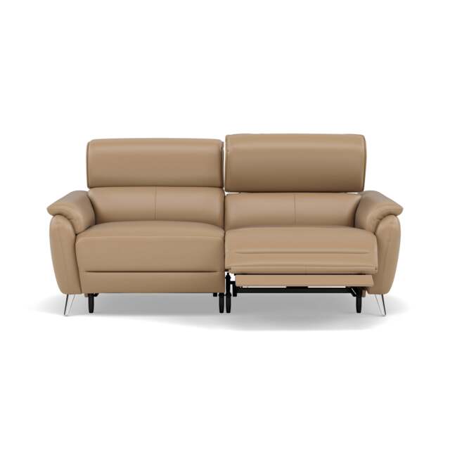 Sol 3 Seater Recliner Sofa - 3 Seater Power Recliner Sofa with Head Tilt Cat 60 - Cat-60/06 Montana Barley - image 1