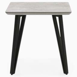Akida Side Table - Lamp Table Faux Concrete / Black Powder - thumbnail 1