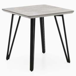 Akida Side Table - Lamp Table Faux Concrete / Black Powder - thumbnail 2