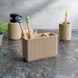 Berkeley Beigue  Toothbrush Tidy - Berkeley Toothbrush Tidy Almond
