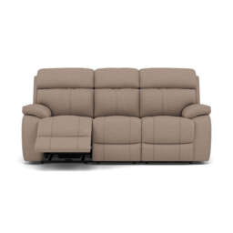 Galaxy 3 Seater Recliner Sofa - 3 Seater Sofa 2 Power Recliners Fabric - Power Recliner with USB - FAB-NTS - 17 TERRACOTTA