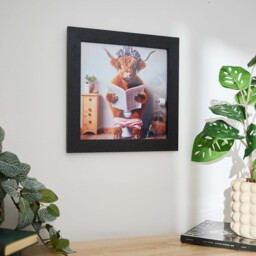 Female Highland Cow On Loo Wall Art - Female Highland Cow On Loo 30x30 - thumbnail 1