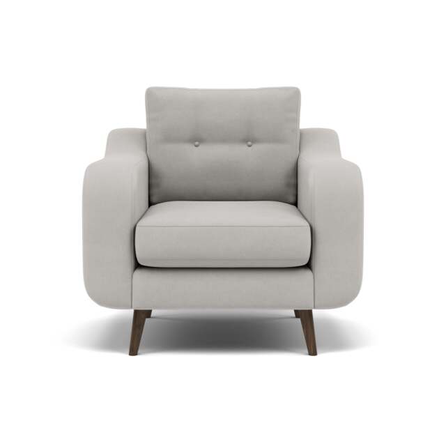 Phoebe Armchair - Chair Grade B - Plush Velvet Silver / American Walnut - image 1
