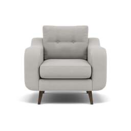 Phoebe Armchair - Chair Grade B - Plush Velvet Silver / American Walnut - thumbnail 1