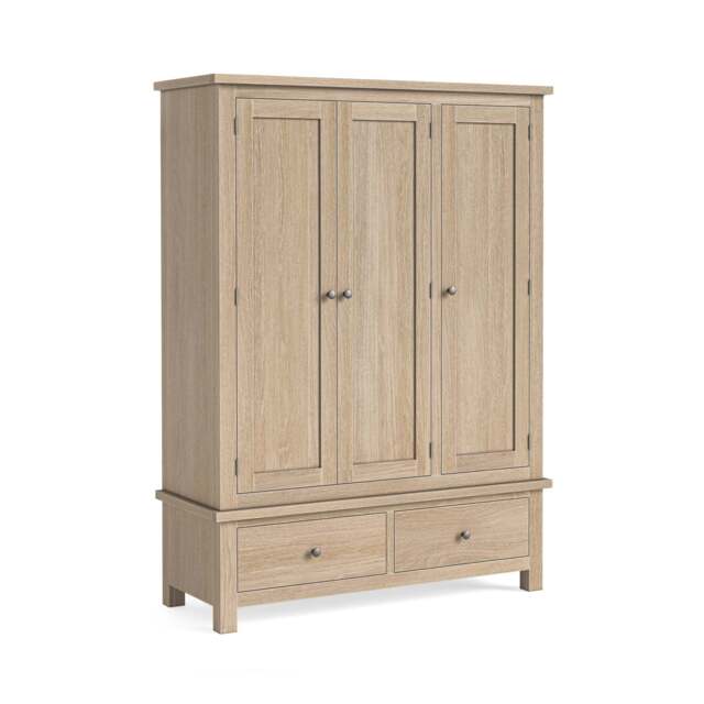 Elmstead Oak Triple Wardrobe - Triple Wardrobe Oak - image 1