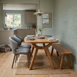 Alverra 200cm Dining Table, 2 Reef Dining Chairs & Bench Set - thumbnail 2