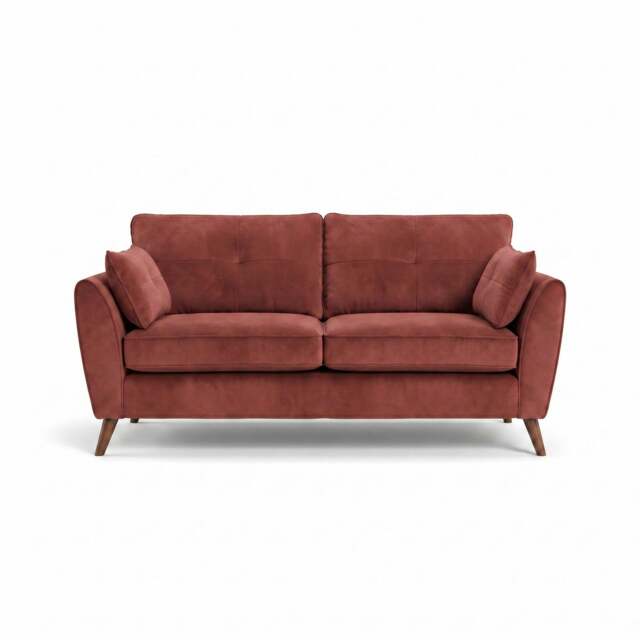 Zara 3 Seater Sofa - 3 Seater Sofa - Plush Oxblood / Dark Feet - image 1