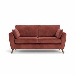 Zara 3 Seater Sofa - 3 Seater Sofa - Plush Oxblood / Dark Feet