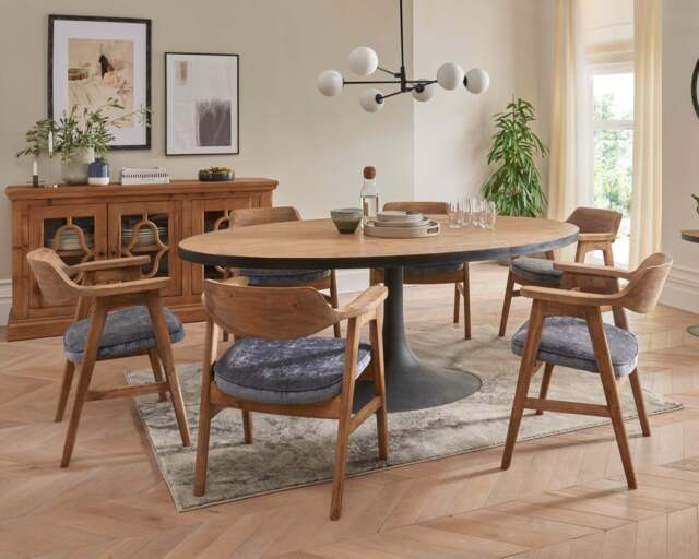 Coralia Large Dining Table & 4 Dining Chairs Set - image 1