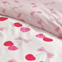 Catherine Lansfield Cherries And Bows Duvet Set Pink - DISC Cherries And Bows Double Duvet Set Pink - thumbnail 4