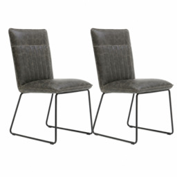 Marx Pair of Grey Dining Chairs - Dining Chair - Pair Grey - thumbnail 1