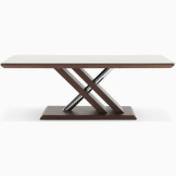 Cuba Coffee Table - Coffee Table Dark Wood / Chrome Leg