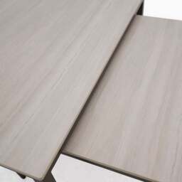 Phase Square Nest of Coffee Tables - Square Coffee Nest of Tables Latte Tones (Buwen) Matt Ceramic / Warm Brown Metal Frame - thumbnail 5
