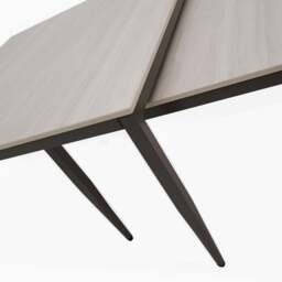 Phase Square Nest of Coffee Tables - Square Coffee Nest of Tables Latte Tones (Buwen) Matt Ceramic / Warm Brown Metal Frame - thumbnail 6