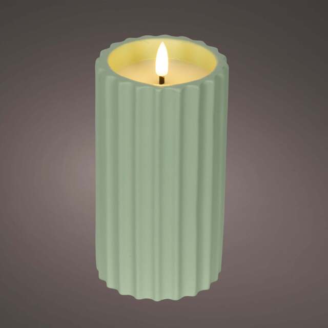 LED Flame Effect Candle Green Medium - LED Candle Flame Effect BO Outdoor Green 14CM - image 1