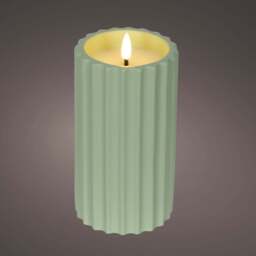 LED Flame Effect Candle Green Medium - LED Candle Flame Effect BO Outdoor Green 14CM