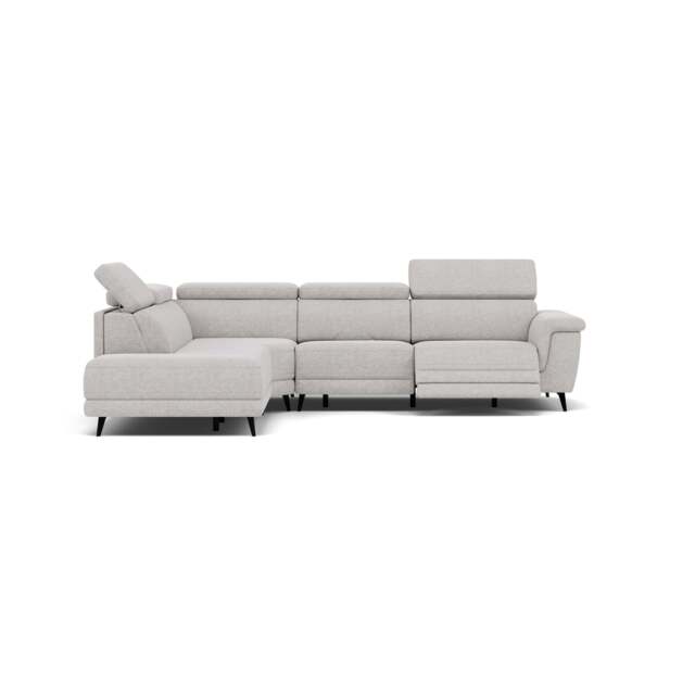 Sparta Corner Recliner Sofa - Combination 4 - Right Hand Facing Sofa Corner Group (Two Motors) Fabric - Right Hand Facing - Power with Power Headrest & USB - KB-1280-UK Darwin Silver - image 1