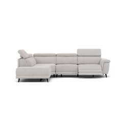 Sparta Corner Recliner Sofa - Combination 4 - Right Hand Facing Sofa Corner Group (Two Motors) Fabric - Right Hand Facing - Power with Power Headrest & USB - KB-1280-UK Darwin Silver - thumbnail 1