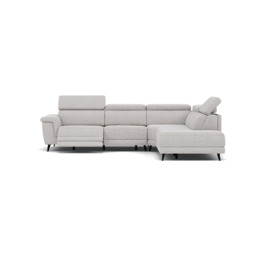 Sparta Corner Recliner Sofa - Combination 4 - Right Hand Facing Sofa Corner Group (Two Motors) Fabric - Right Hand Facing - Power with Power Headrest & USB - KB-1280-UK Darwin Silver - thumbnail 1