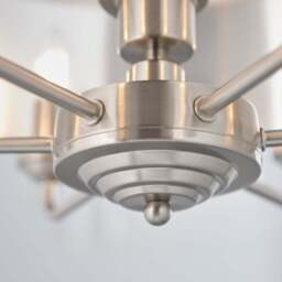 Highclere 6 Chrome And Cream Floor Light - DHD Highclere 6 Pendant Light Chrome & Natural - thumbnail 3